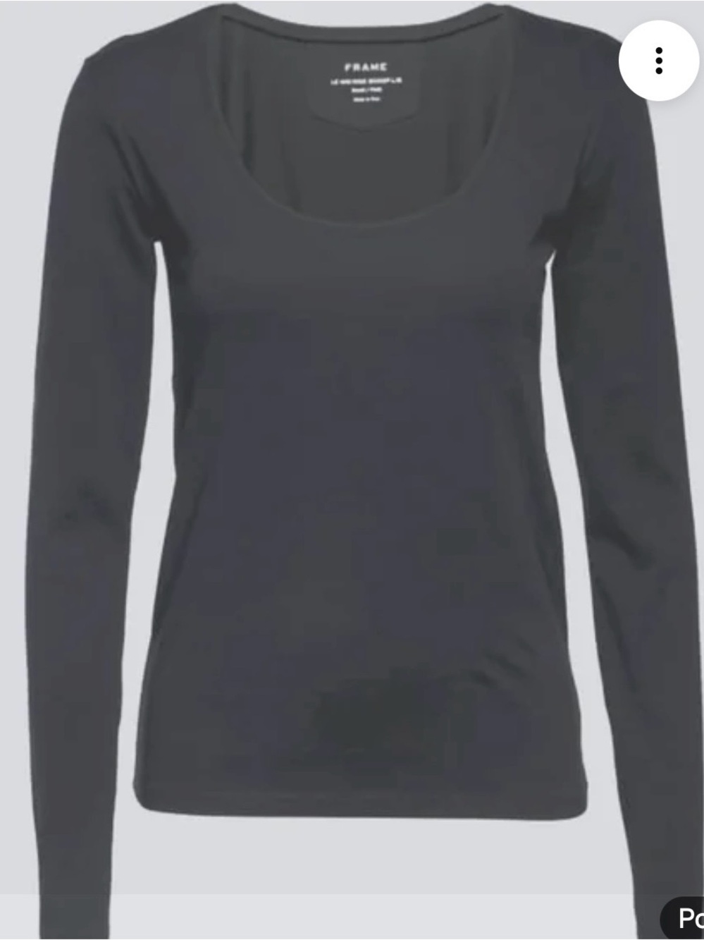 Frame Denim Charcoal Le Mid Rise Scoop Neck Tee 100% Pima Cotton size Medium